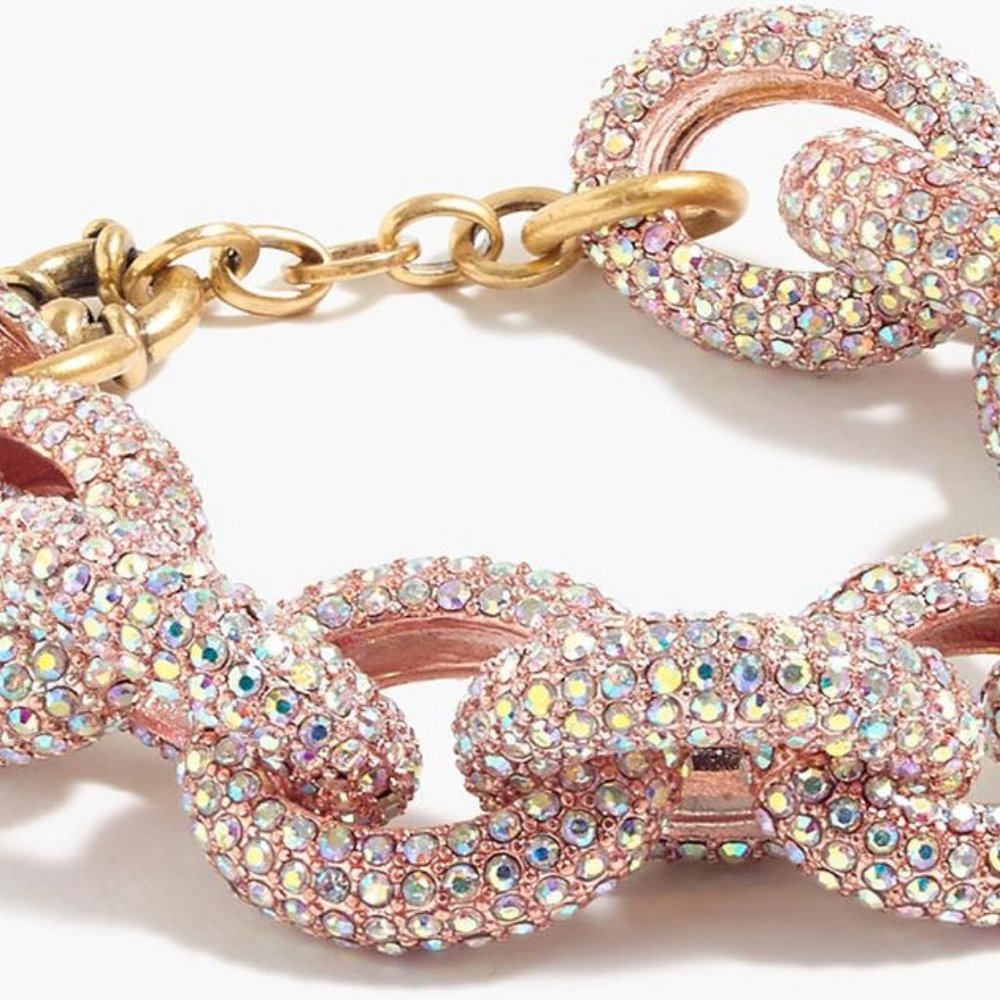 Jcrew Collection Pave ChainLink Bracelet Gem